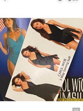 Carol Wior One Piece Navy Bathing Suit - Size 12